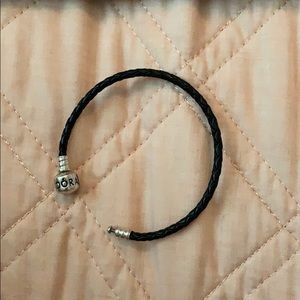 leather braided pandora charm bracelet